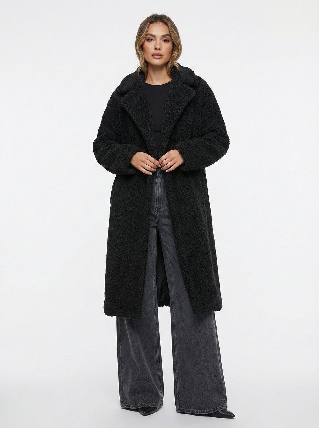 Cappotto teddy doppiopetto