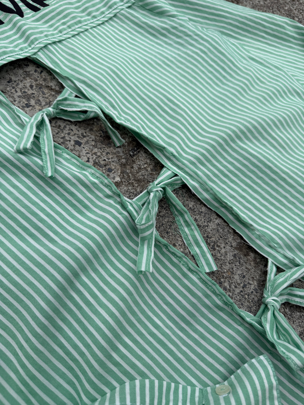 Camicia righe handmade ‘Mi annoiate’ tg.M