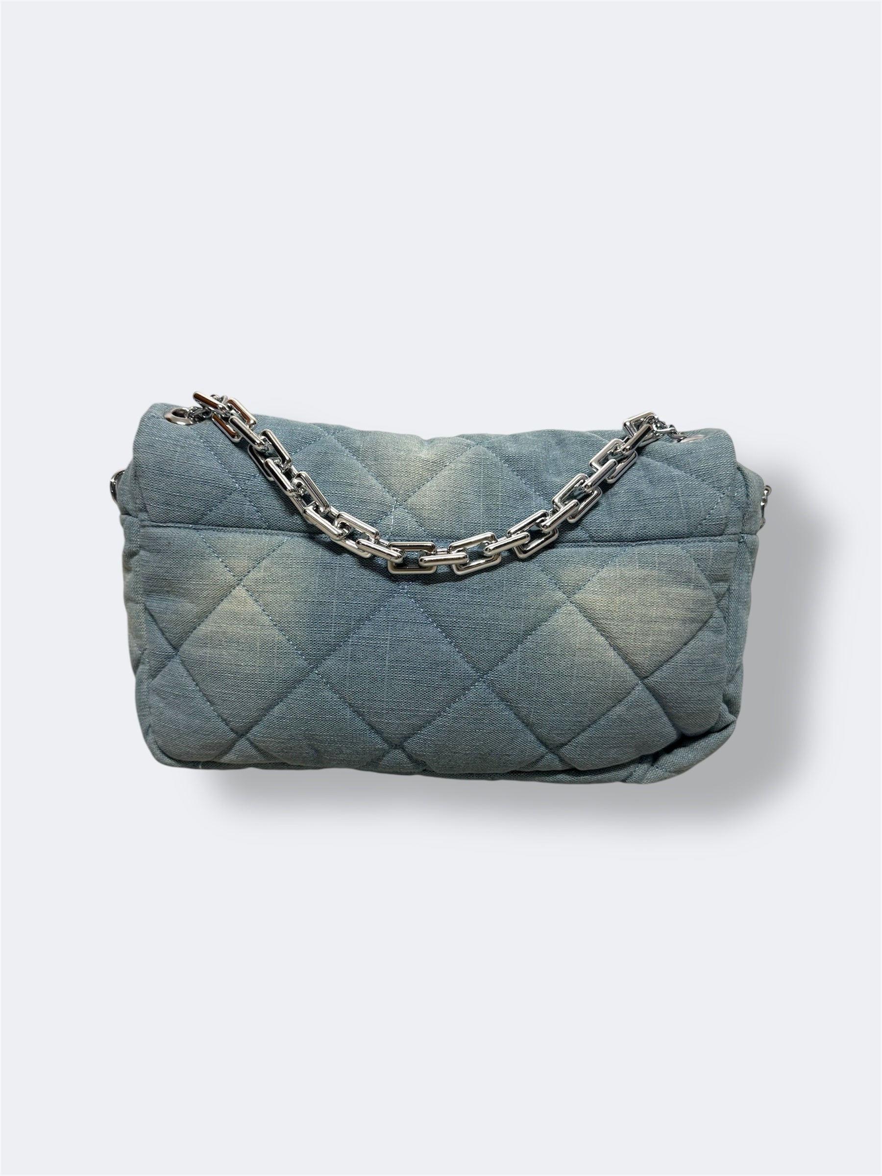 Borsa denim ‘You’re fake like this Chanel’ handmade