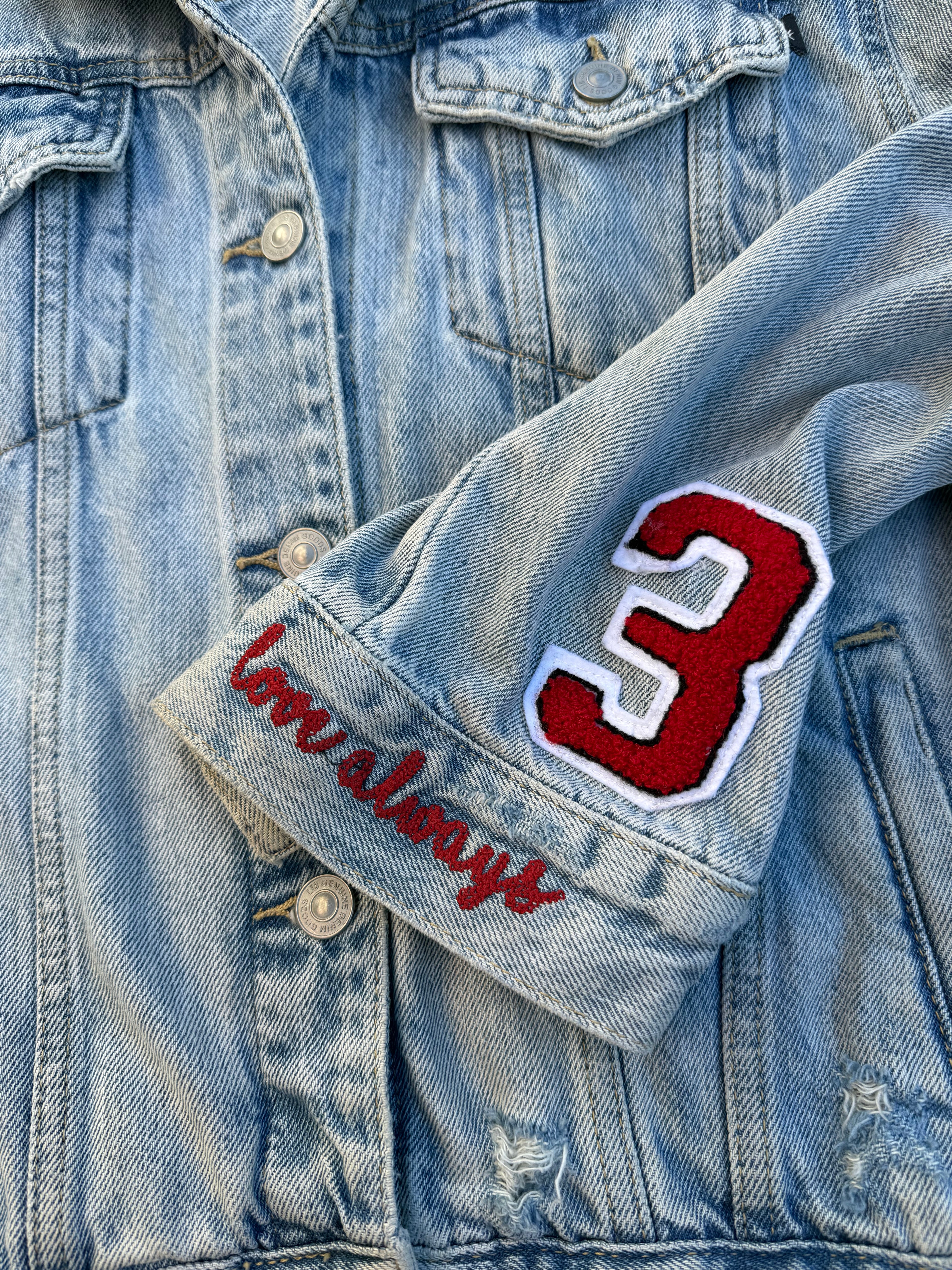 Giacca denim patch ‘Tiger’