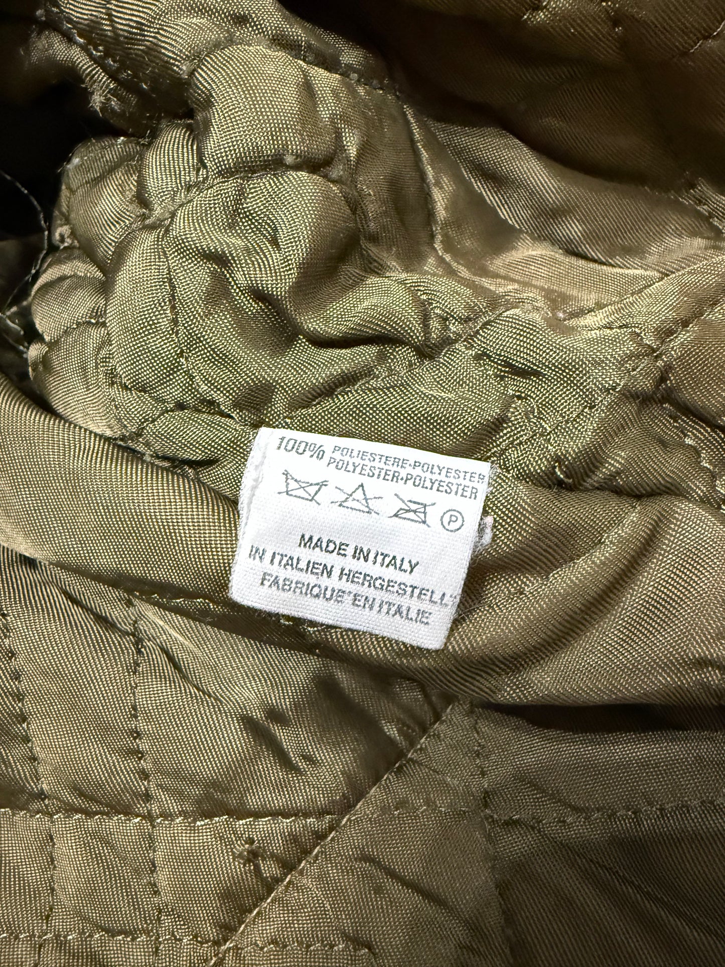 Giacca vintage trapuntata cachi