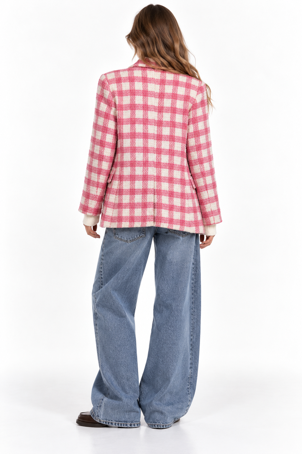 Blazer Tweed Rosa e Panna