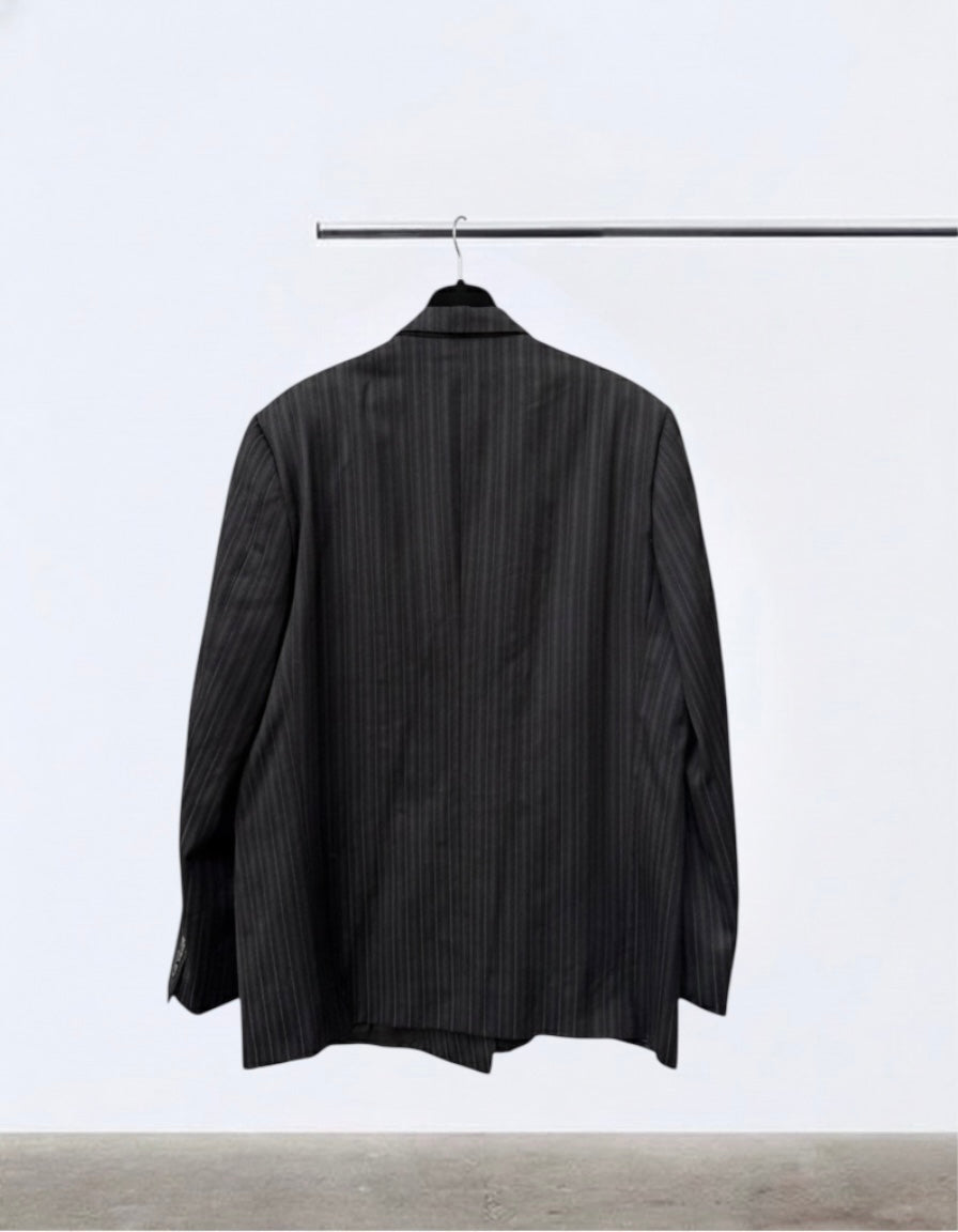 Blazer vintage gessato doppiopetto  ‘Amor proprio’ Sacré-Cœur handmade - upcycling