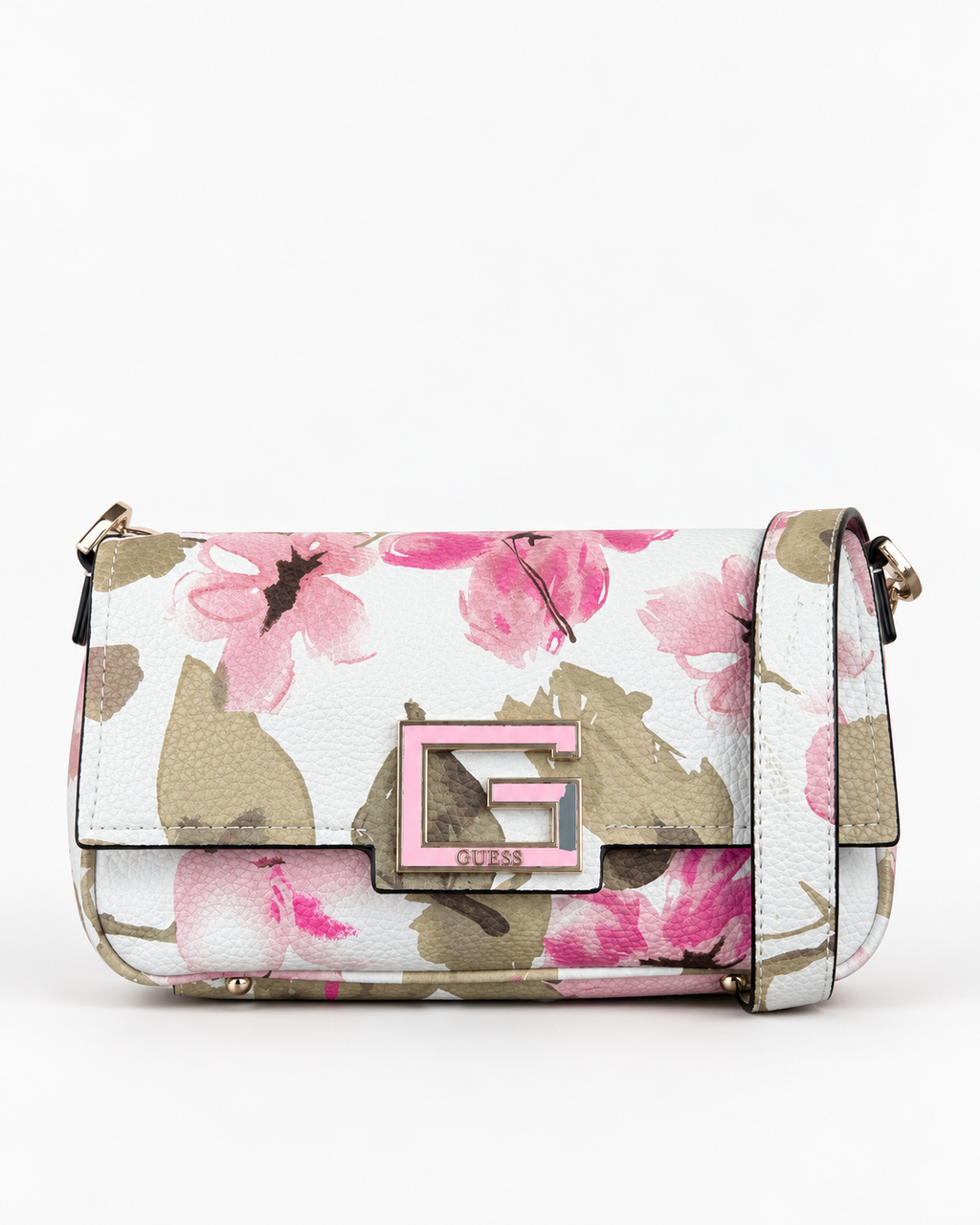 Borsa Guess floreale rosa con tracolla regolabile