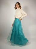 Maxigonna tulle turchese