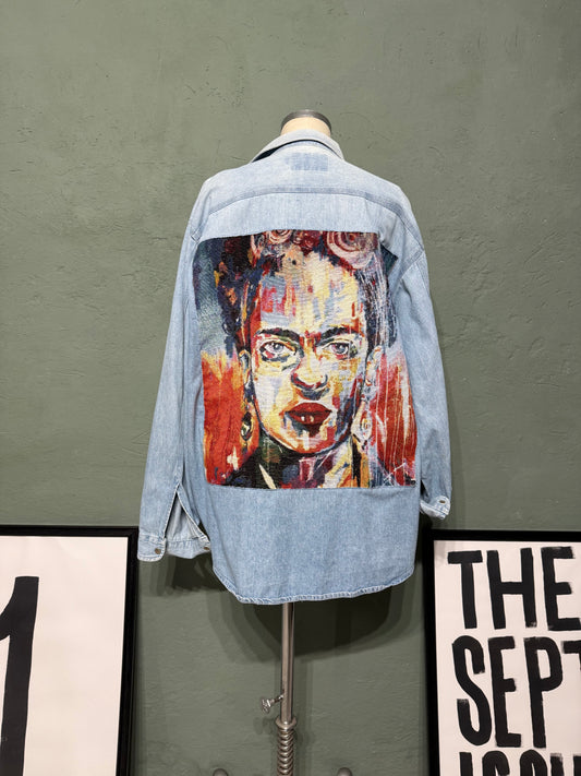 Maxi camicia denim handmade ‘Frida’ tg.L
