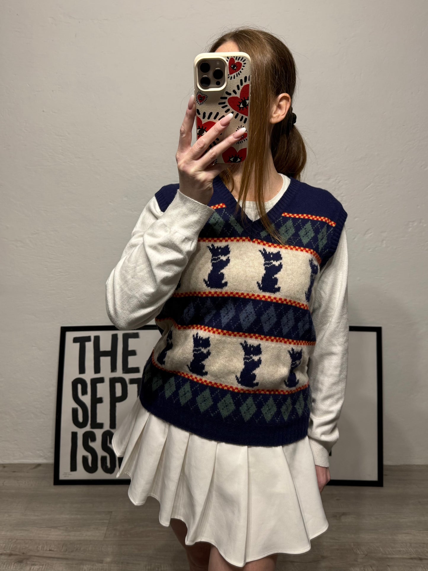 Maglioncino smanicato lana fantasia Benetton