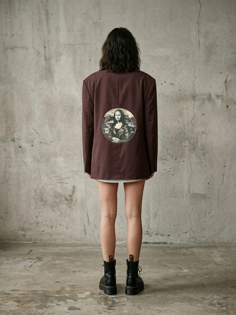 Blazer burgundy doppiopetto ‘Gioconda’ handmade