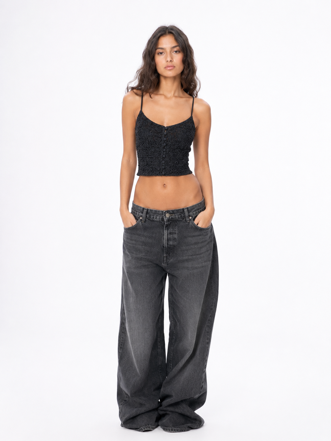 Top pizzo ricamato Armani