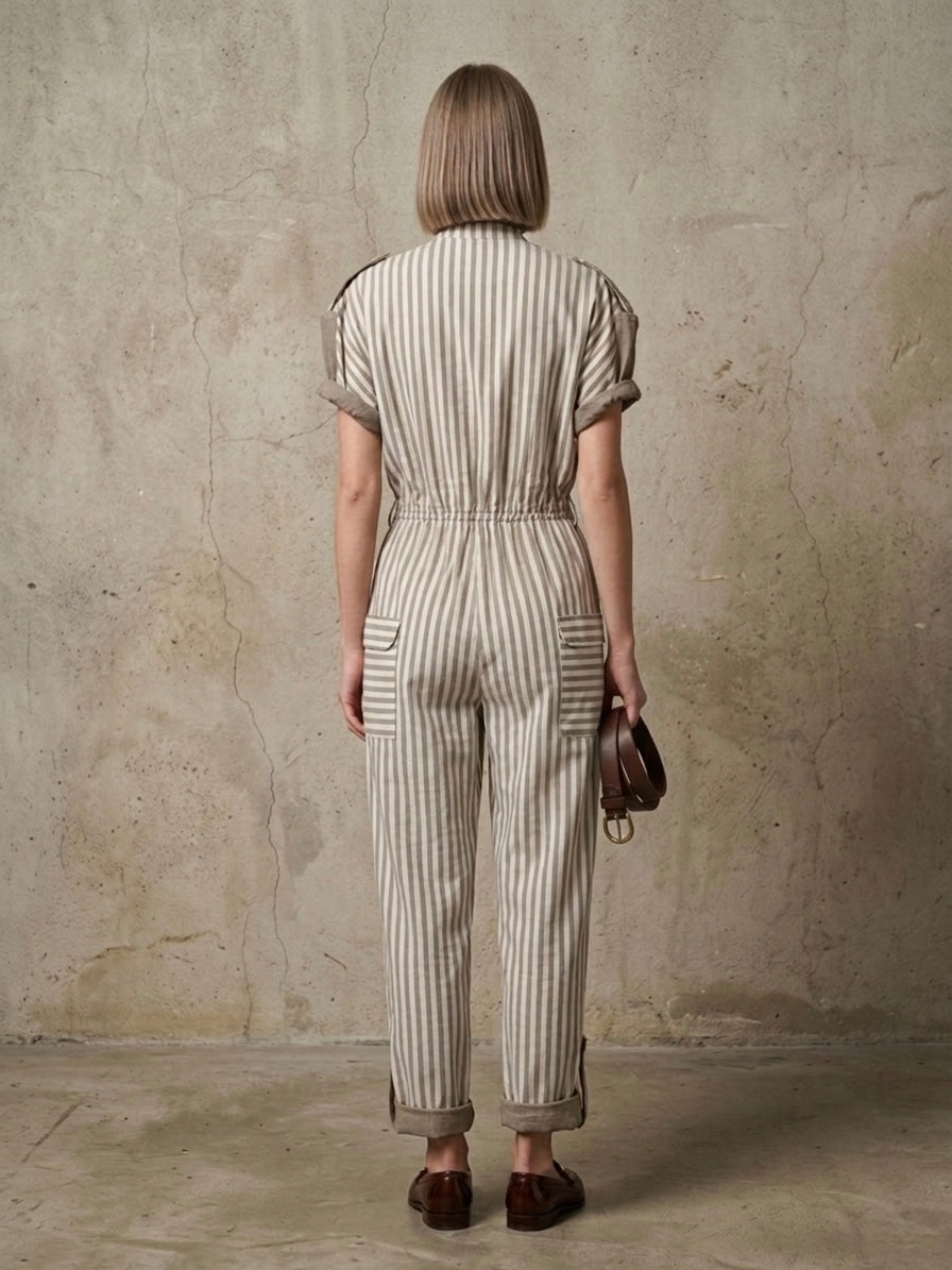 Tuta vintage righe 100% cotone