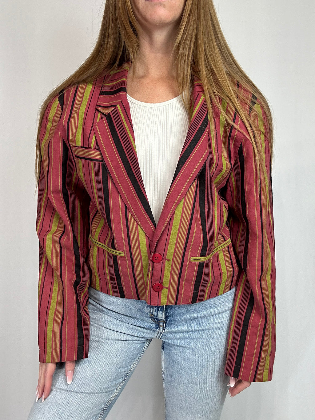 Blazer righe crop tg.M vintage