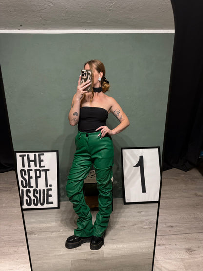 Pantalone similpelle arricciato