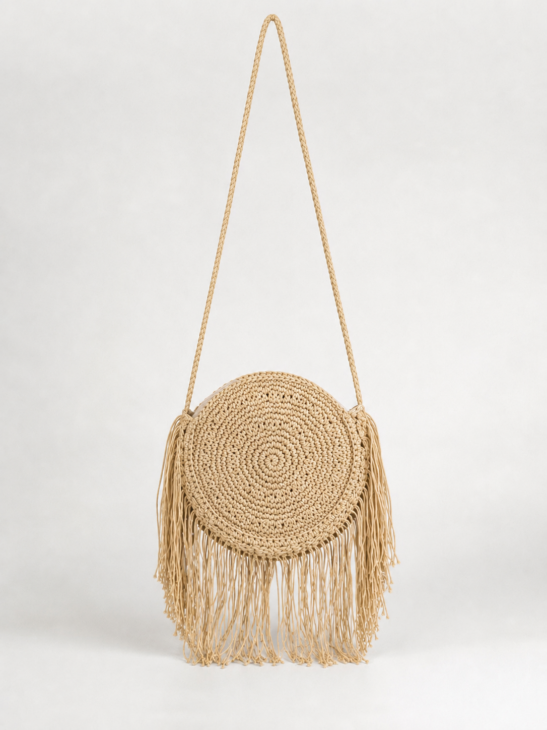 Borsa crochet cotone frange