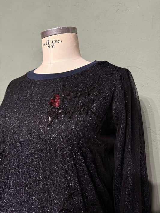 Abito/maxi maglia !M?ERFECT lurex scritte