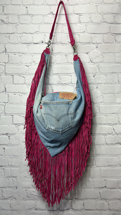 Borsa hand made denim frange in pelle Levi Strauss & Co