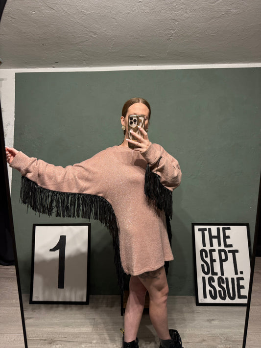 Maxi maglia / abito lurex e frange