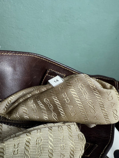 Prada Brown Canapa Canvas & Leather