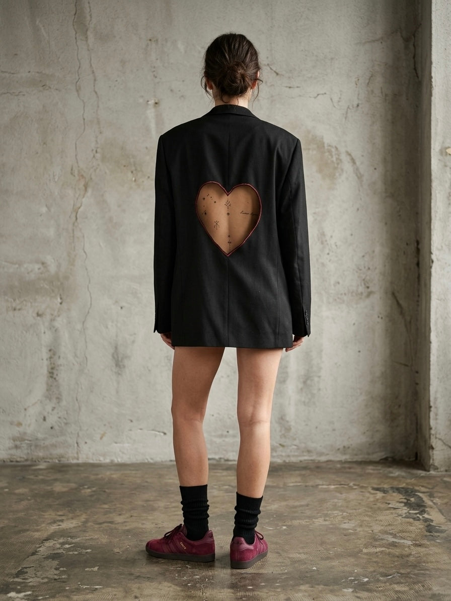 Blazer vintage ‘ghost heart’ reworked