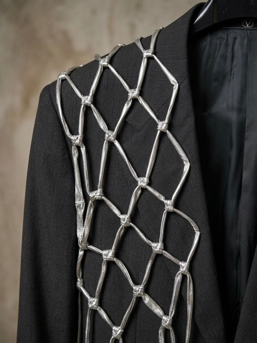 Blazer vintage Valentino ‘silver knot’ reworked
