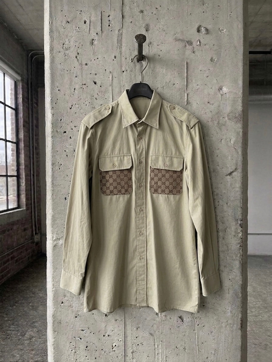 Camicia ‘I’m too Gucci’ upcycled