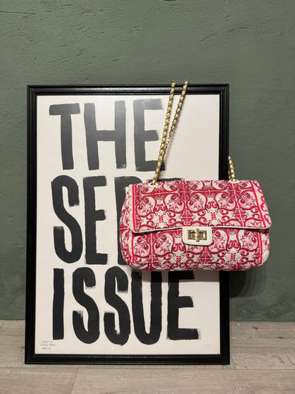 Borsa trapuntata mosaico fucsia