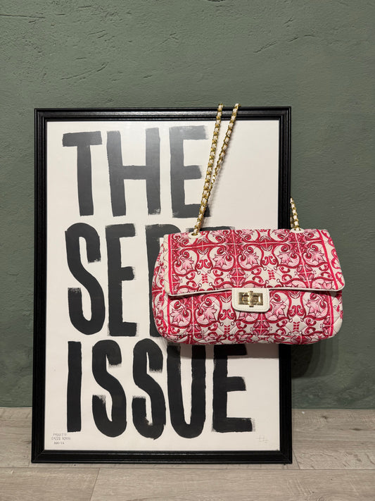 Borsa trapuntata mosaico fucsia