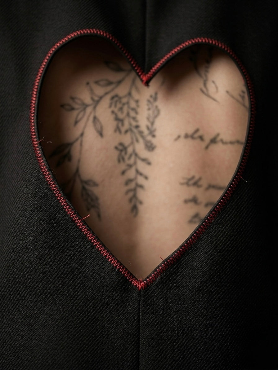 Blazer vintage doppiopetto ‘ghost heart’ reworked