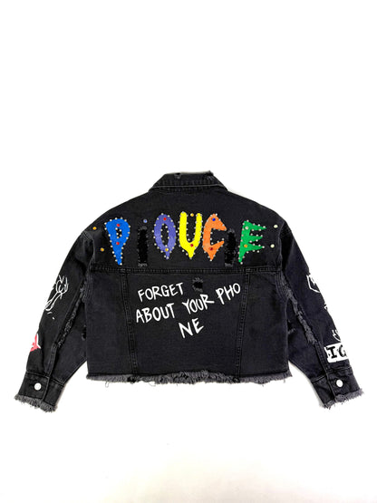 Giacca denim scritte tg.M