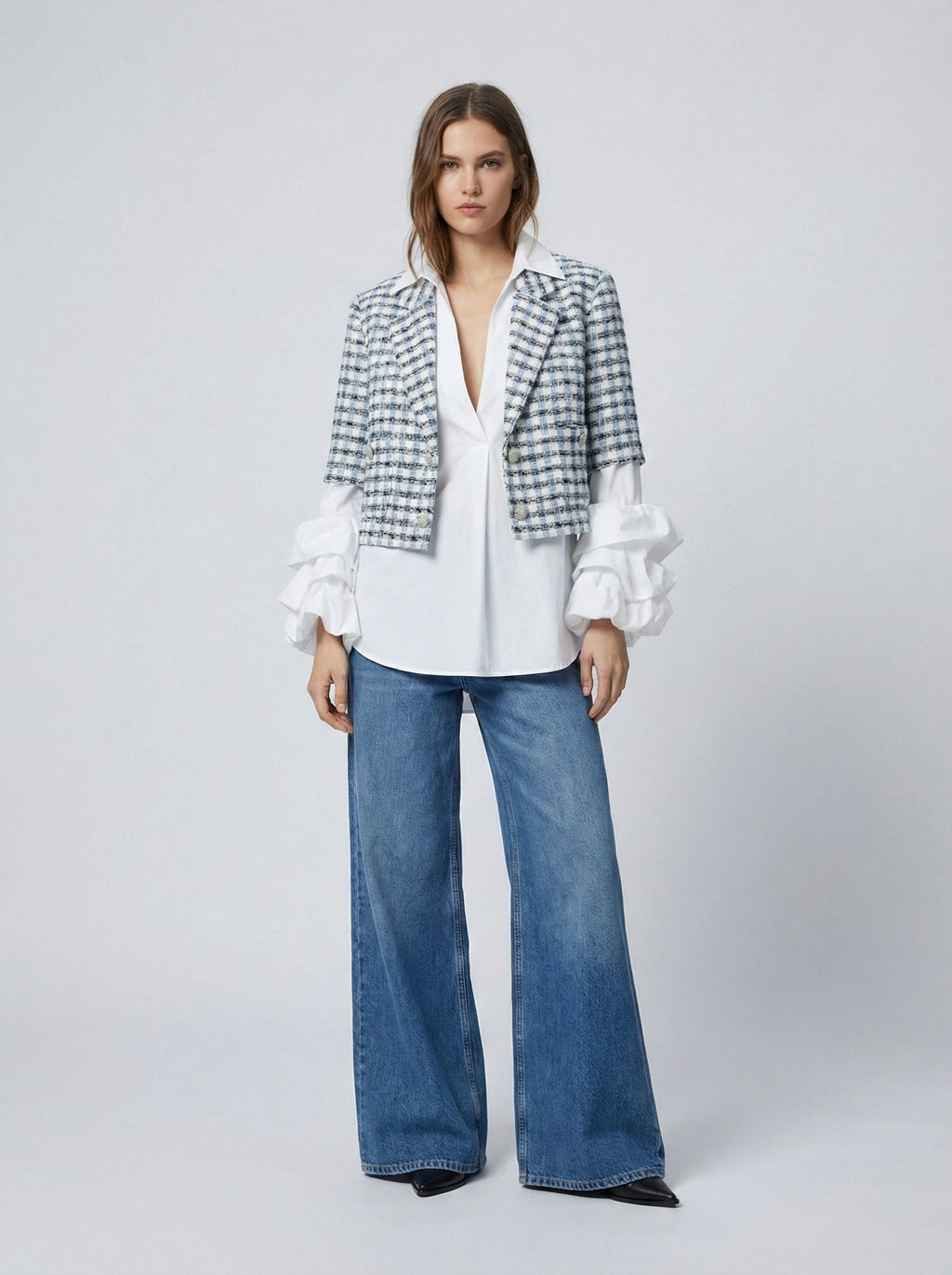 Blazer crop tweed Zara