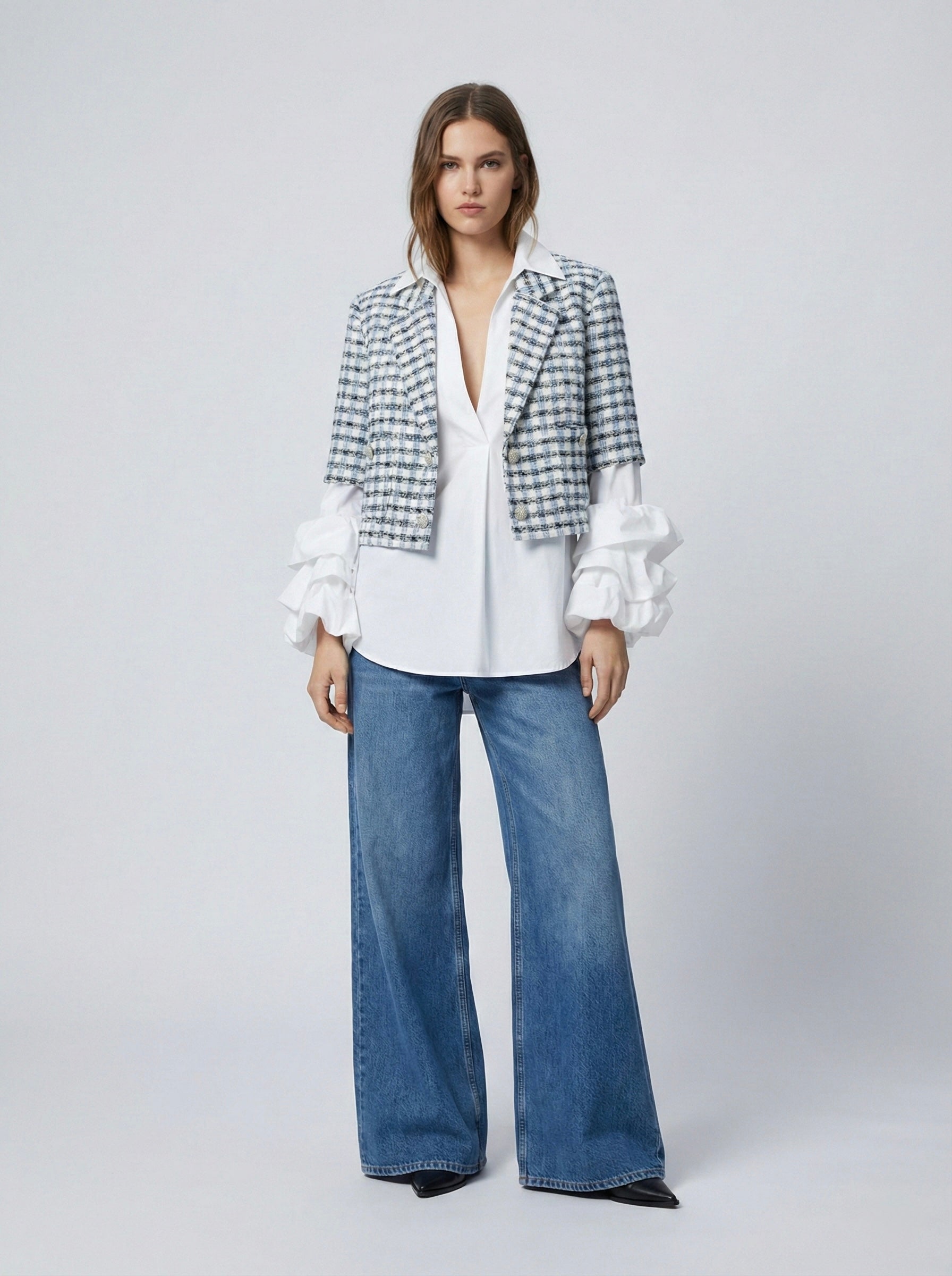 Blazer crop tweed Zara