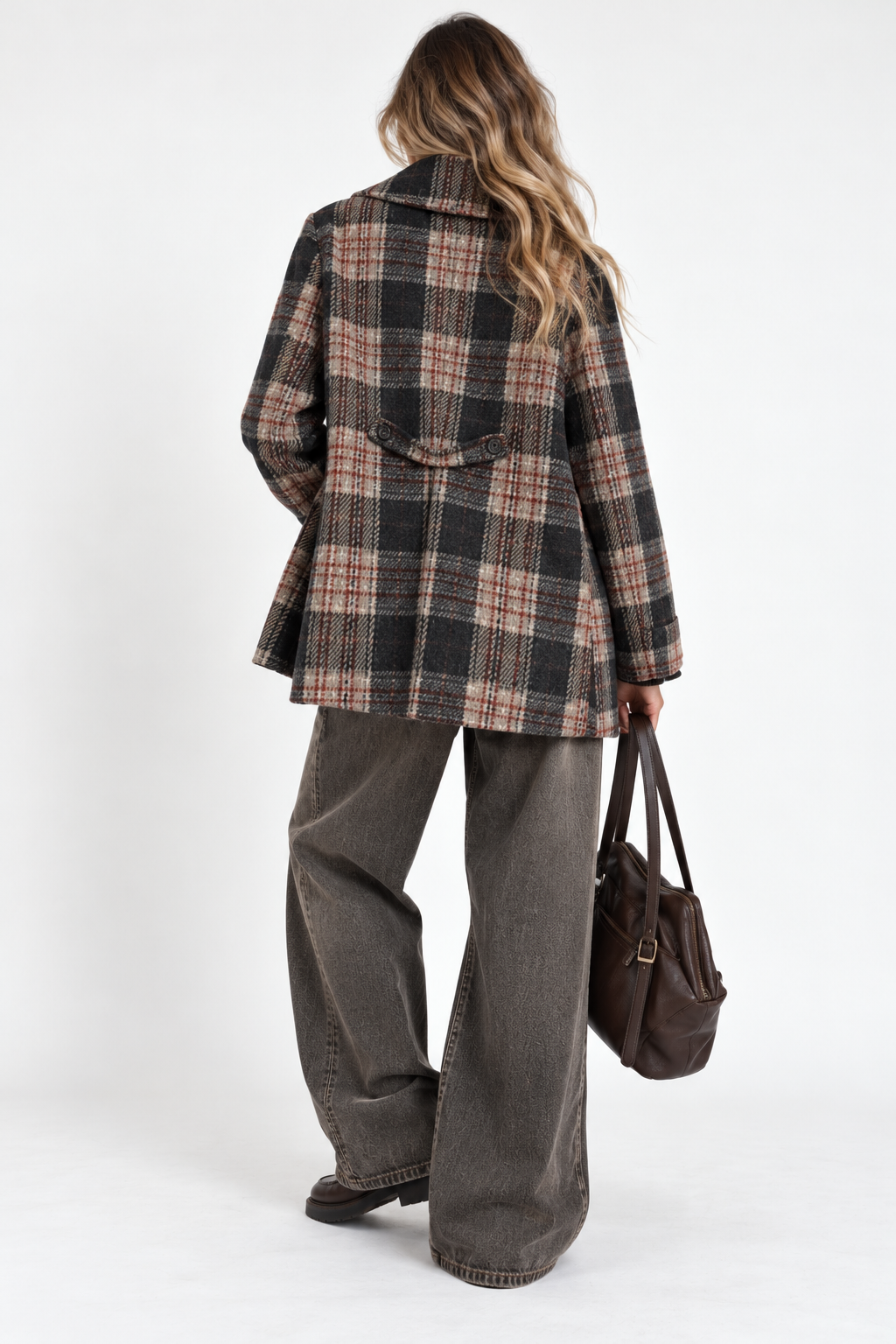 Cappotto tartan misto lana Marella