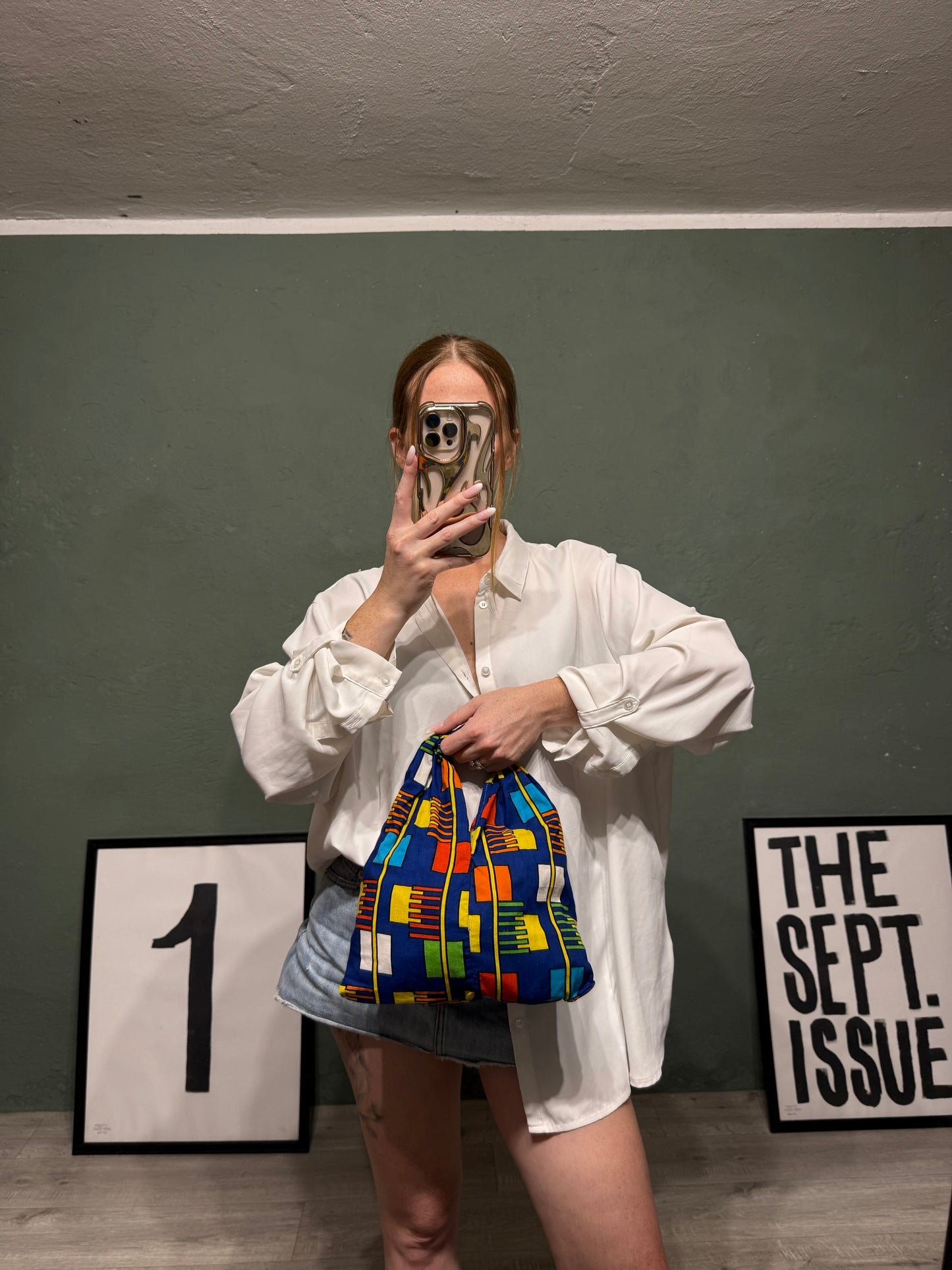 Borsa mini nodo ‘Electric Blocks’ handmade