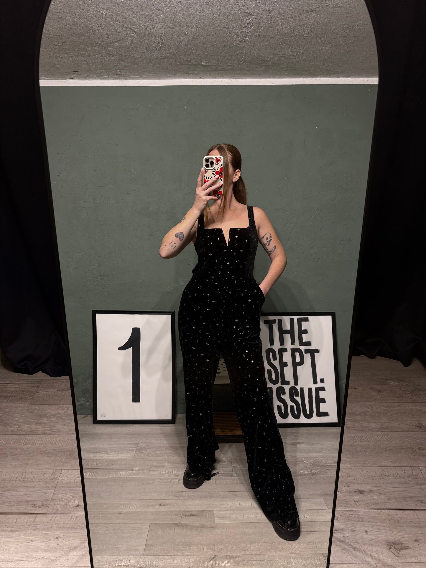 Tuta velluto stampa argento