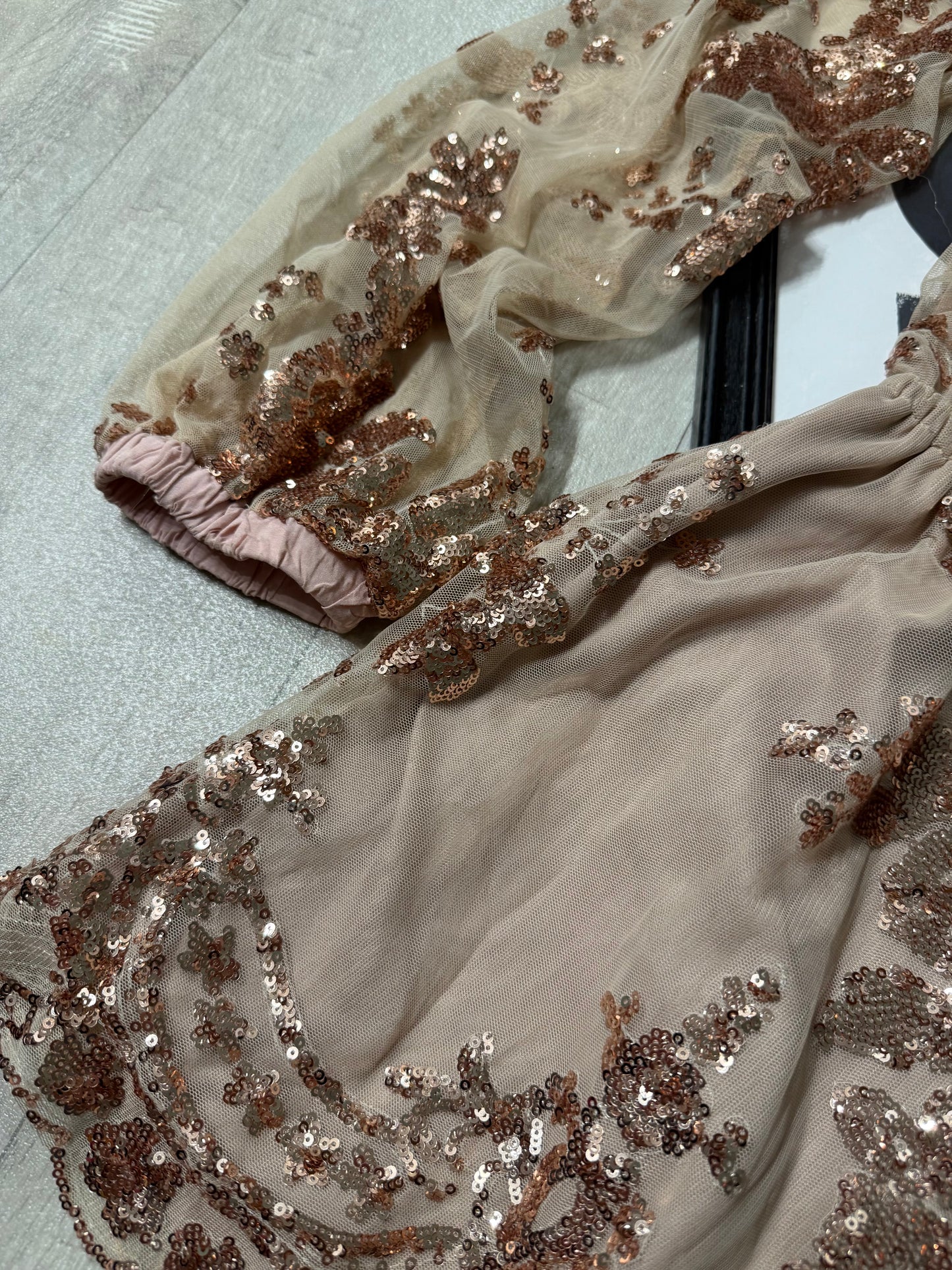 Tutina shine paillettes bronzo