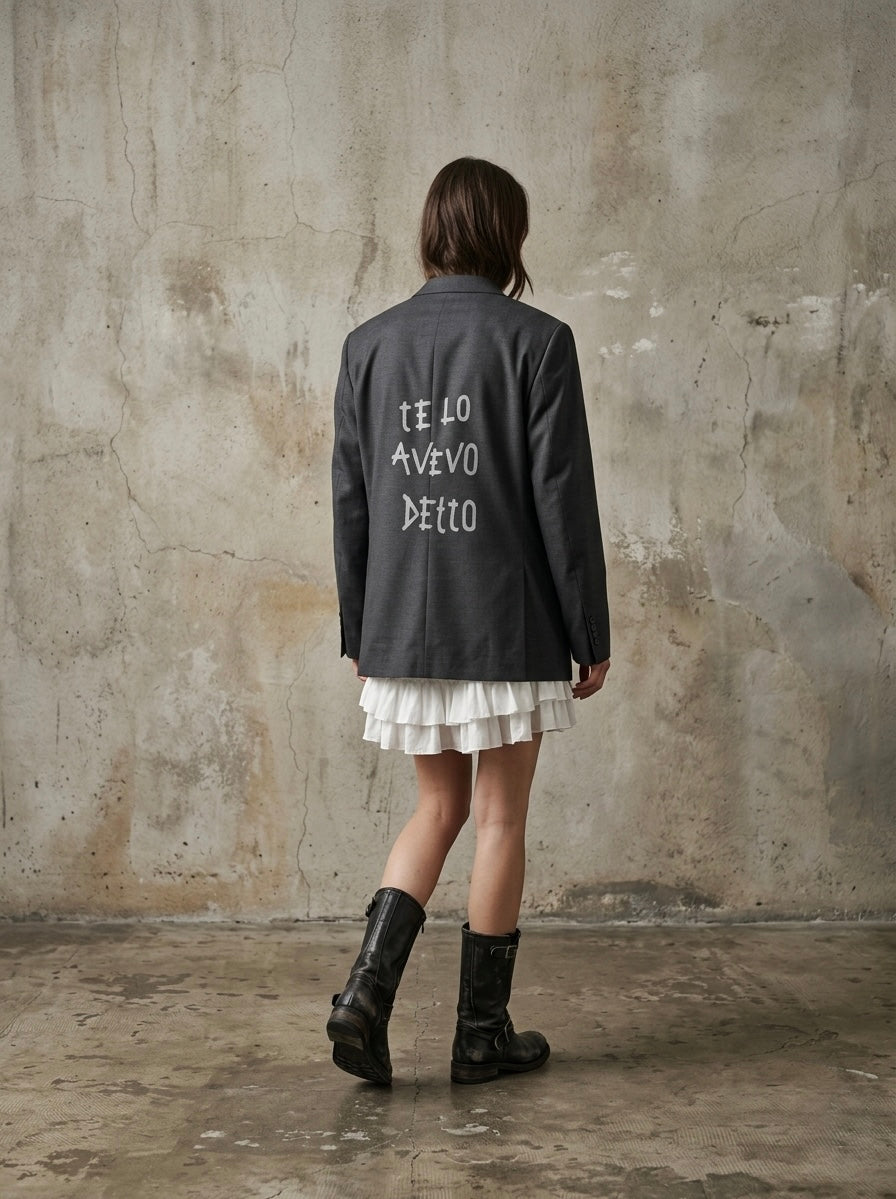 Blazer vintage ‘te lo avevo detto’ handprinted