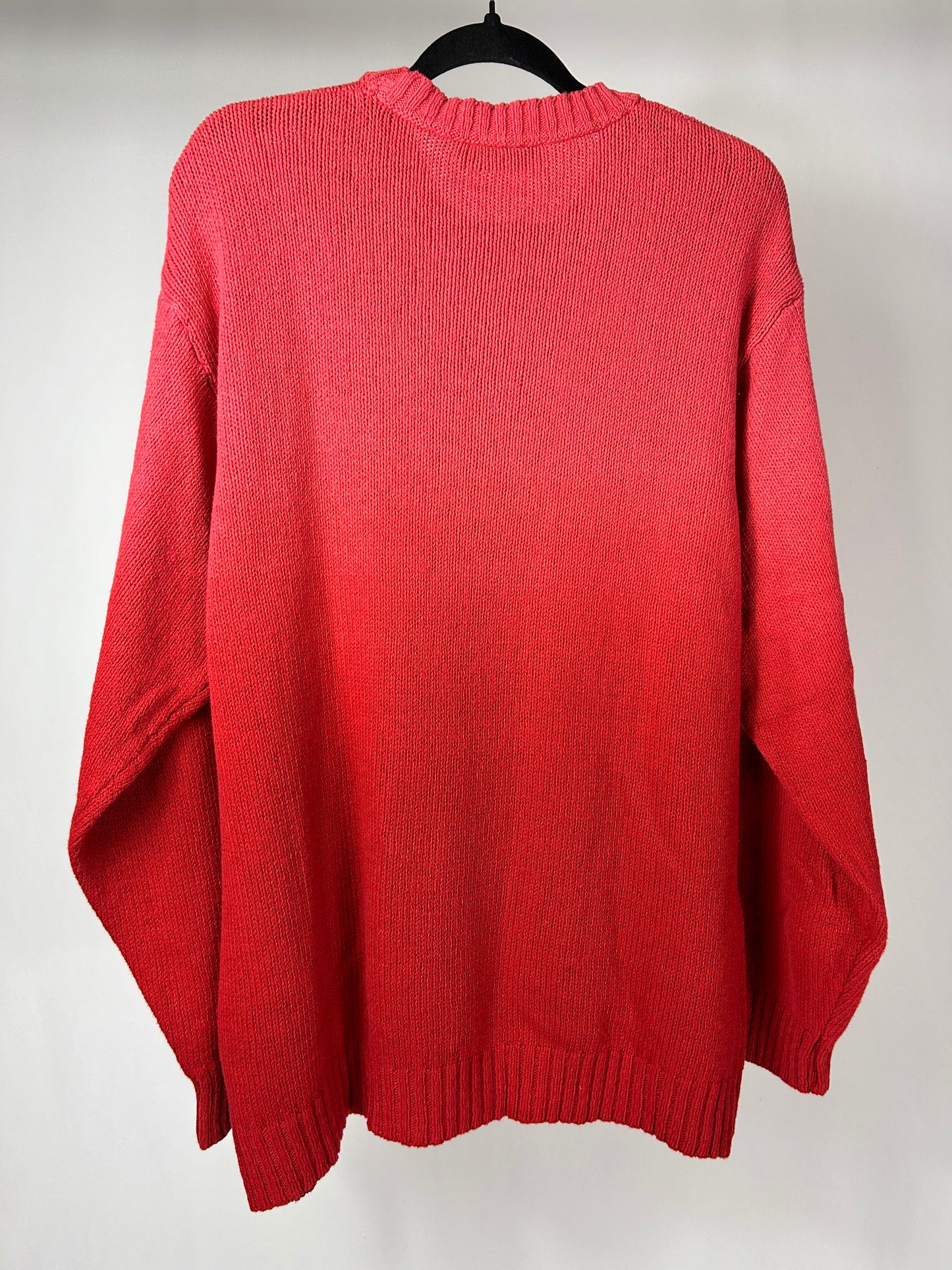 Pull girocollo degradè corallo rosso tg.L