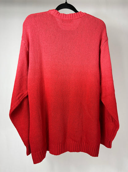 Pull girocollo degradè corallo rosso tg.L