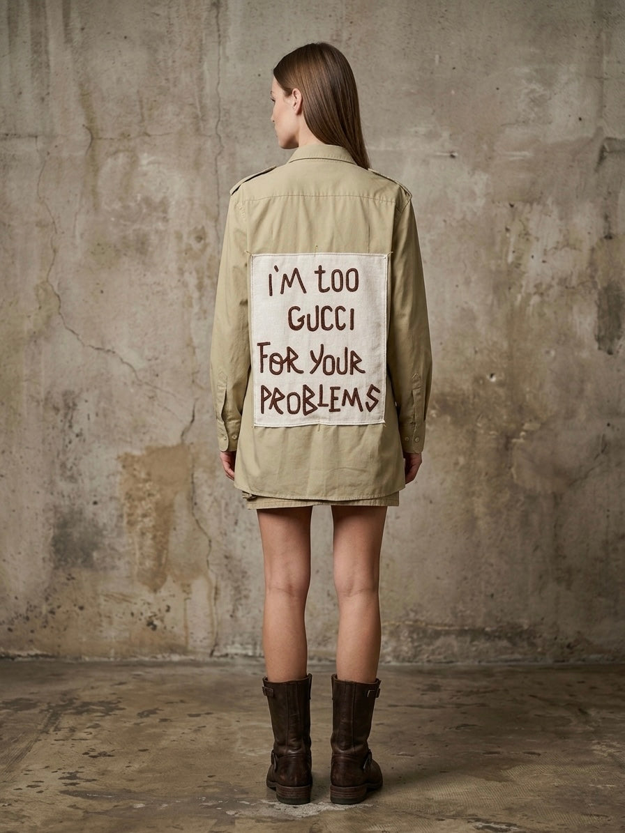 Camicia ‘I’m too Gucci’ upcycled