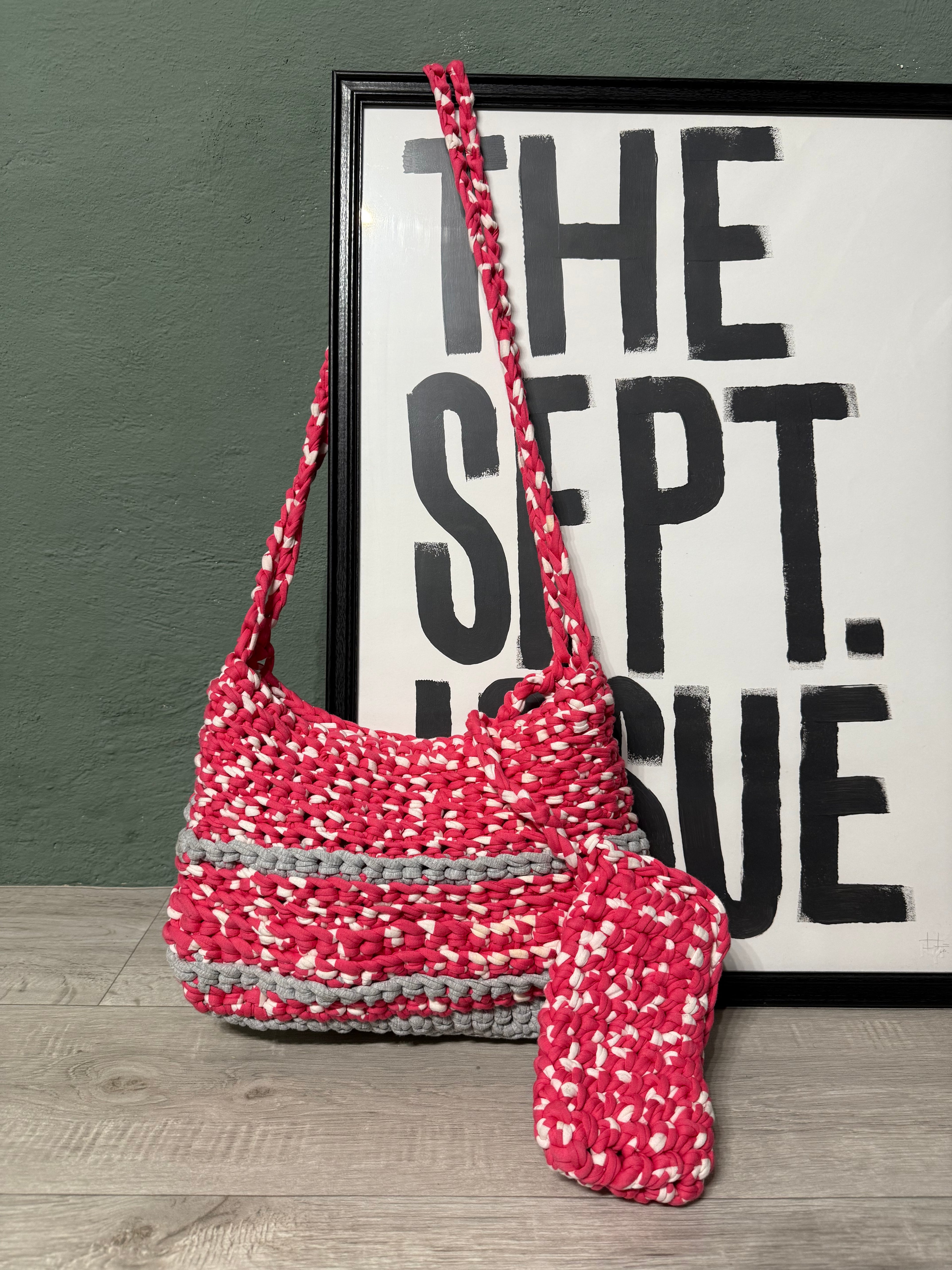 Borsa a spalla-tracolla crochet uncinetto