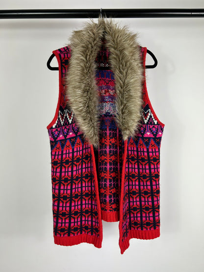 Gilet fantasia collo ecopelliccia tg.M