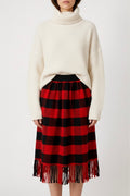 Maxi gonna tartan frange