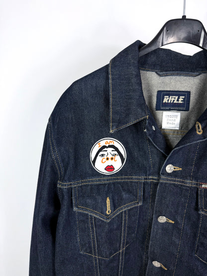 Giacca di jeans frange e patch