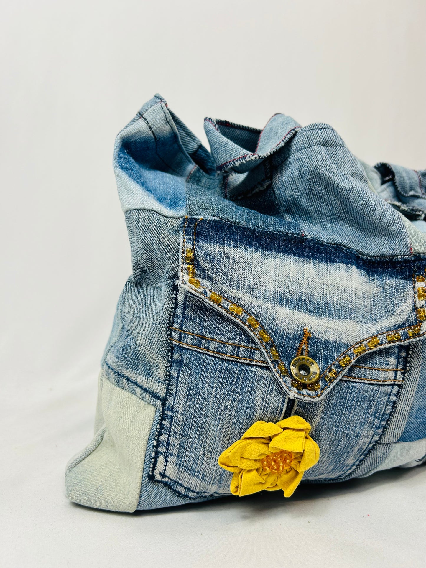 Denim patchwork handmade bag