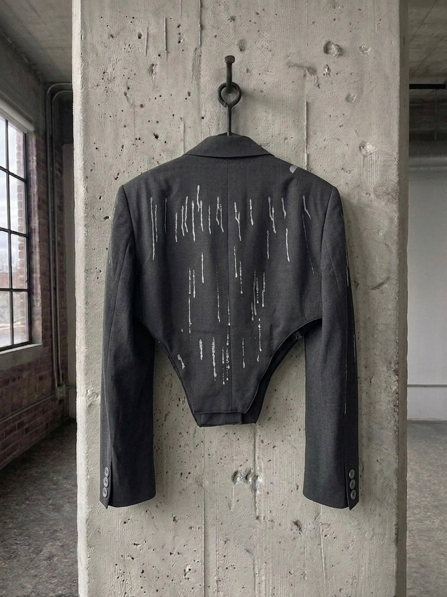 Blazer ‘Silver Paint Crime’ handmade