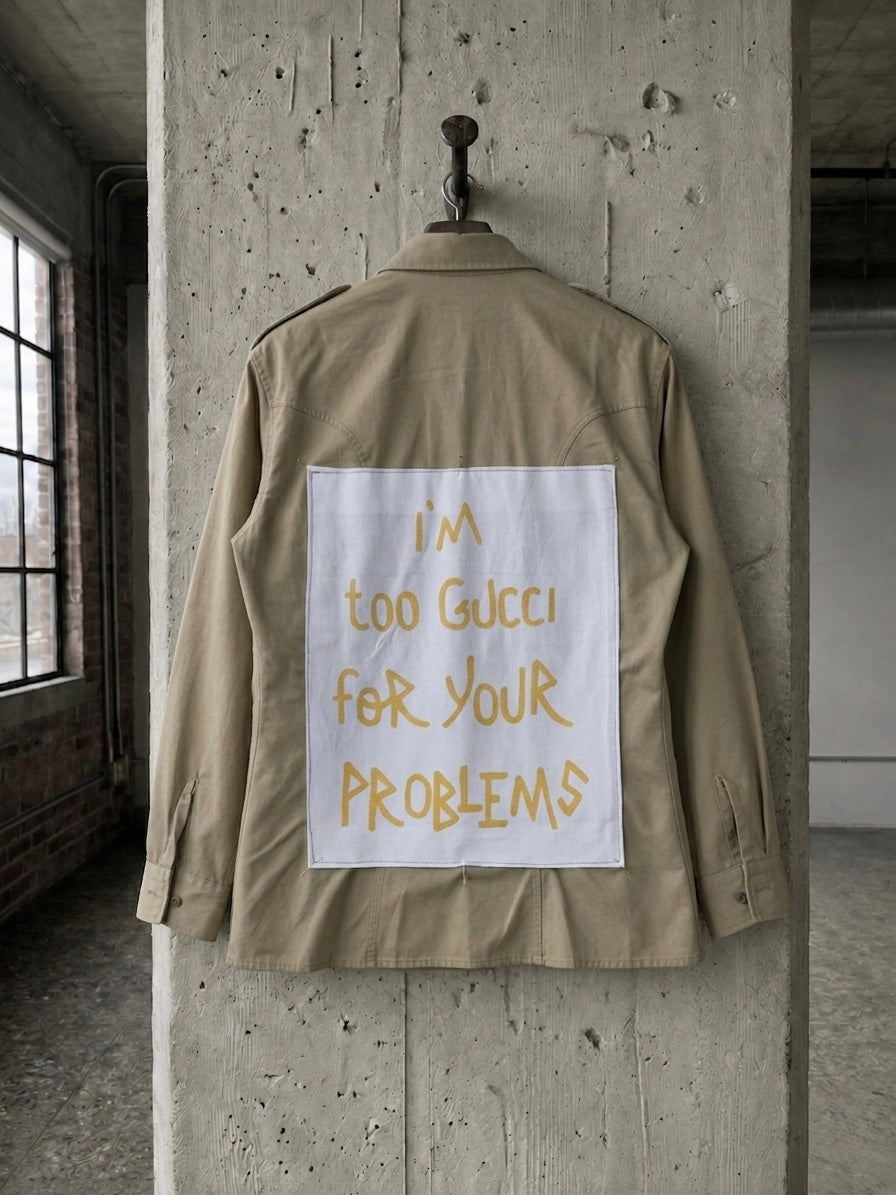 Camicia ‘I’m too Gucci’ reworked