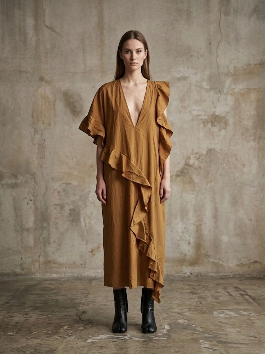 Maxi abito popeline di cotone Maison Margiela