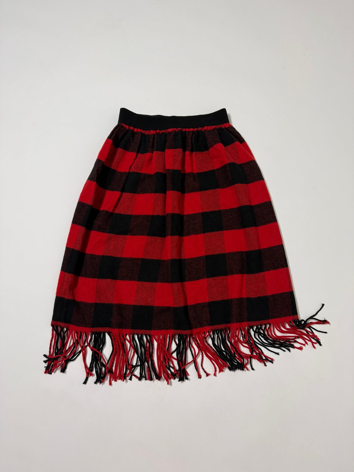 Maxi gonna tartan frange