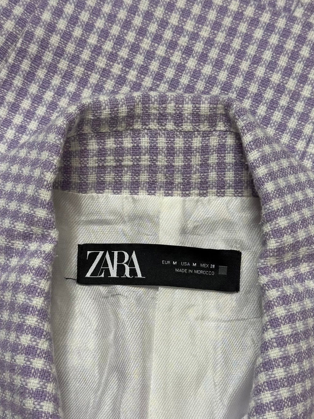 Blazer crop Vichy lavanda Zara