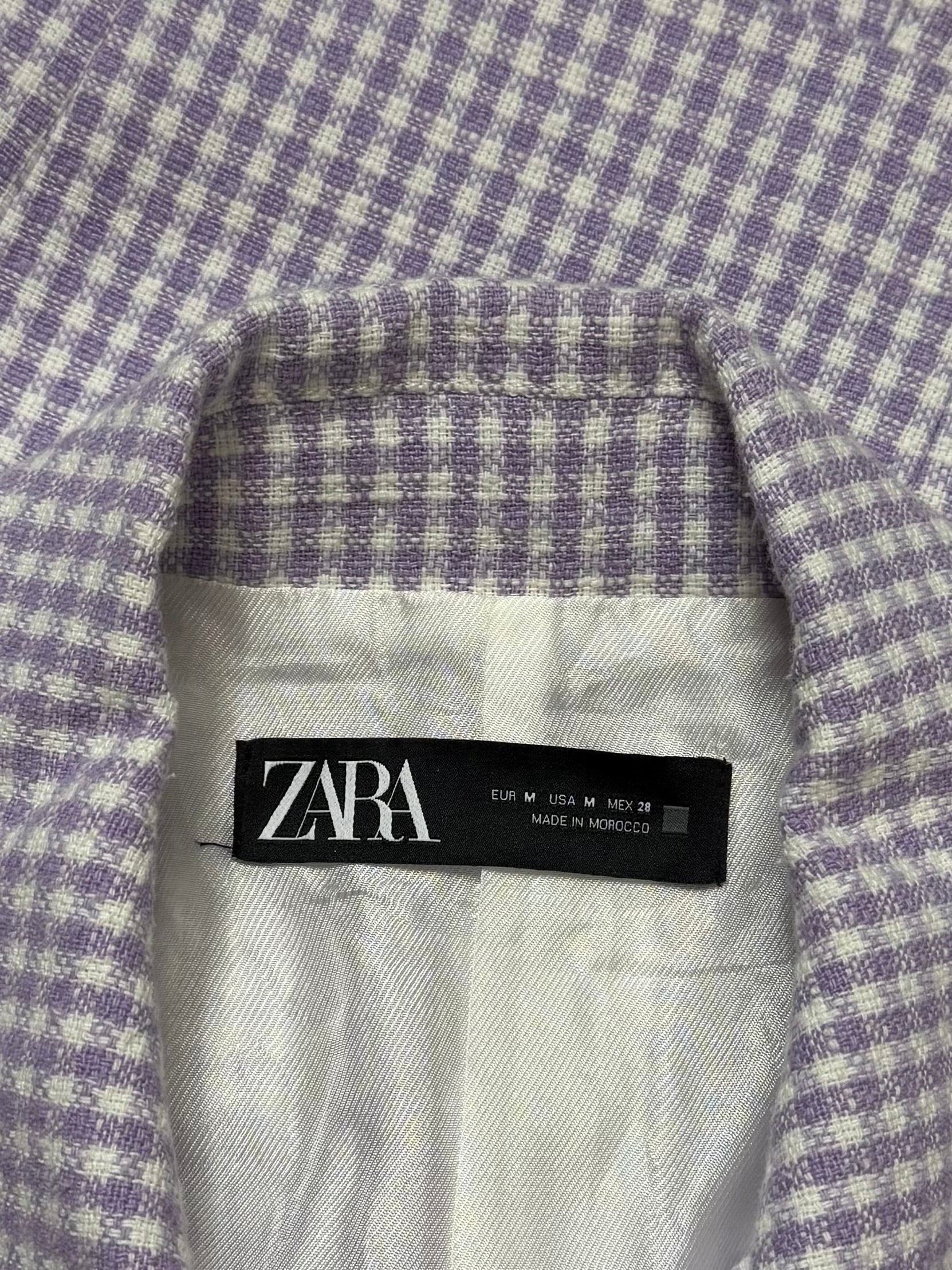 Blazer crop Vichy lavanda Zara