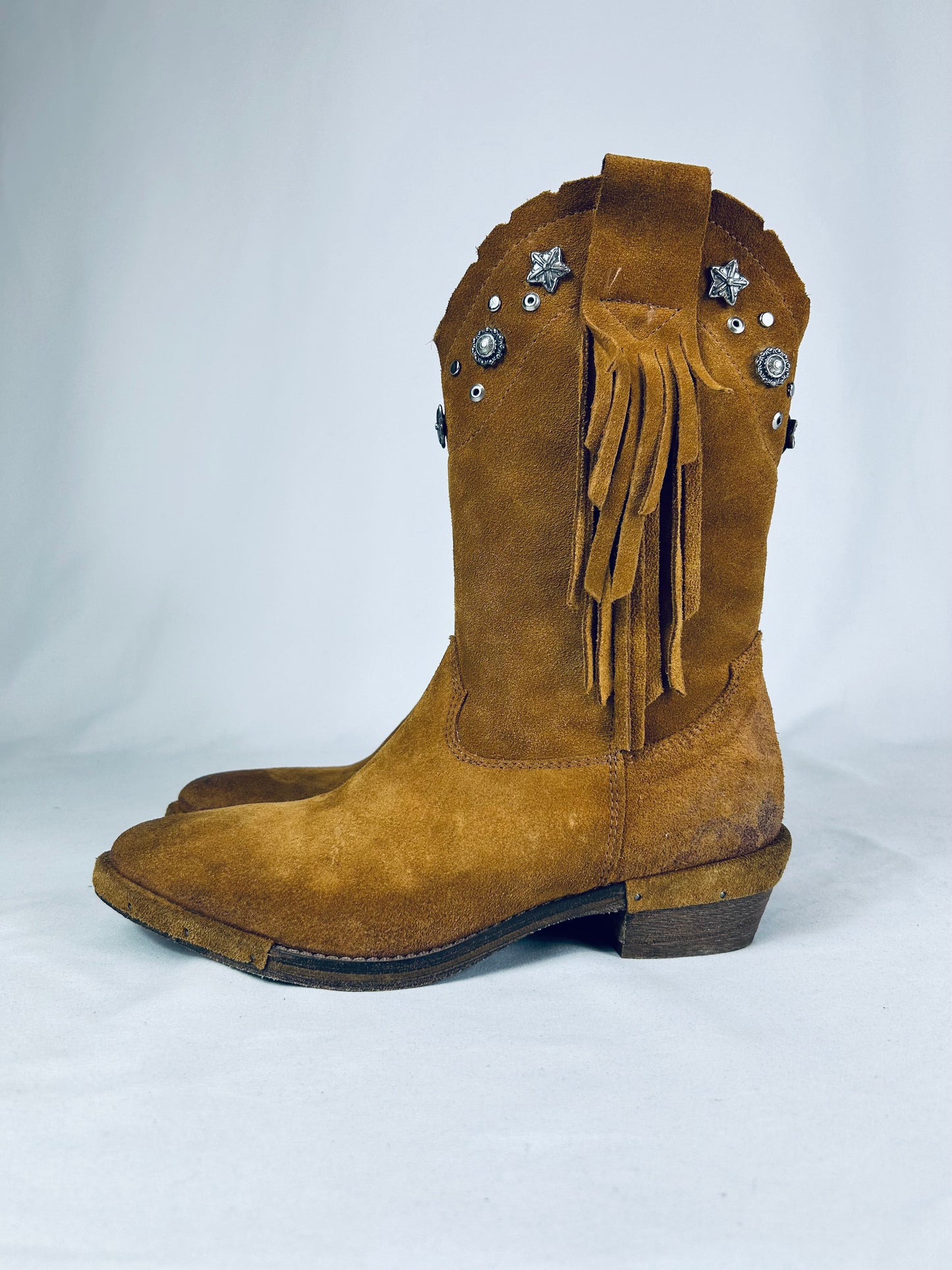 Texano suede frange borchie in pelle n.37